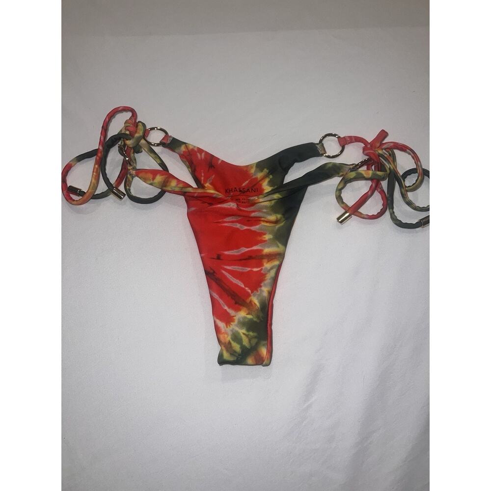 Khassani Women’s Bikini Bottom Size Extra Small Tie Dye Multicolor Swimwear